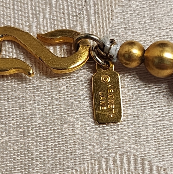 KENNETH JAY LANE 80s Vintage Regency Necklace Gold-Plated Tassel Statement RARE - Picture 5 of 9